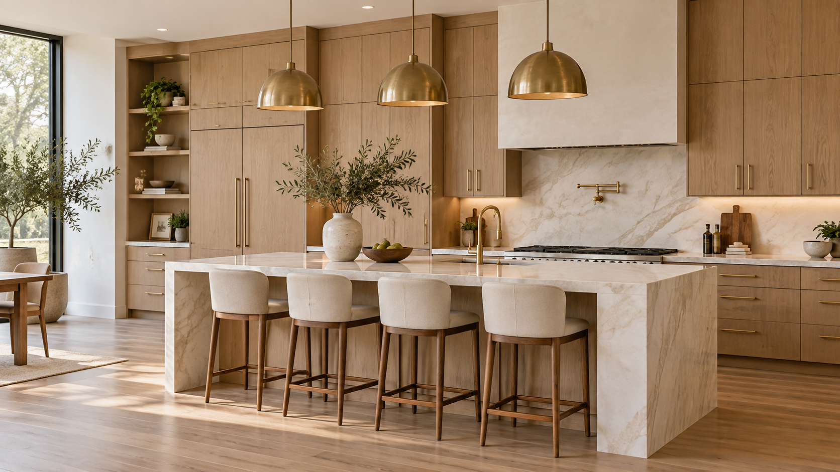 Warm modern custom kitchen by Daisy Kitchen Cabinets
